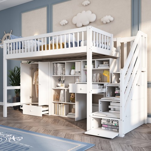 Wooden high sleeper - high, storage