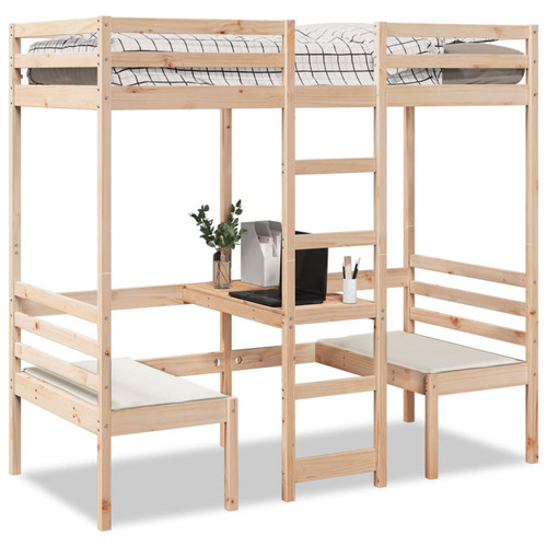 Loft bed high with desk - bed,